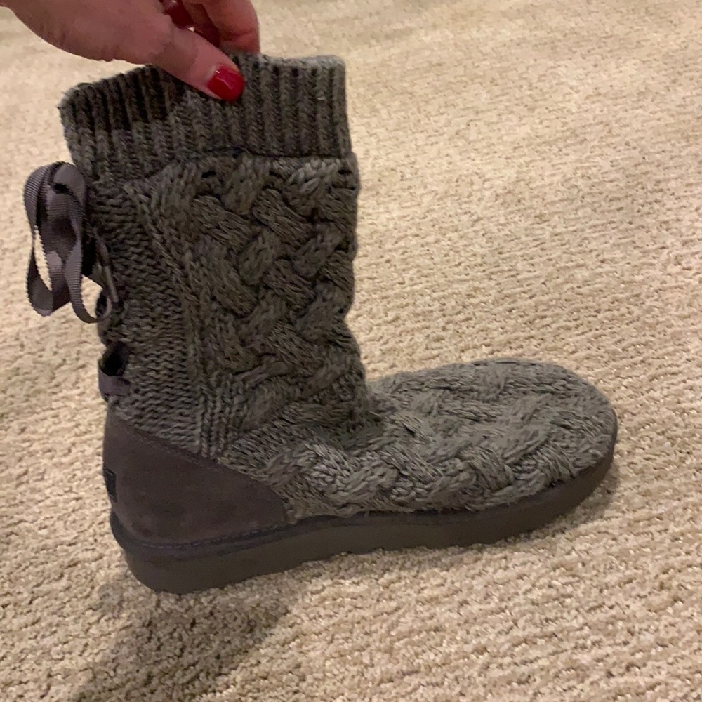 Grey Ugg Knit Boots